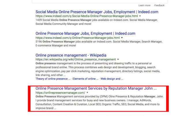 Google online presence manager