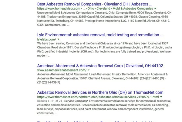 Google rank asbestos
