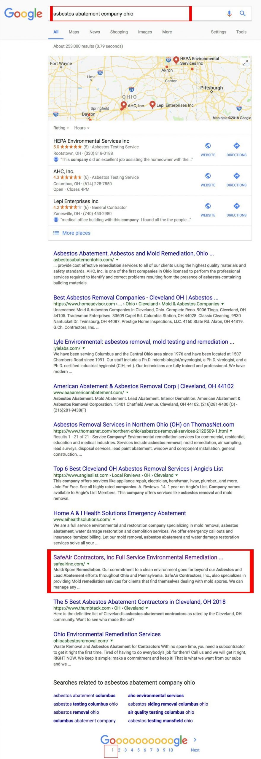 Google rank asbestos