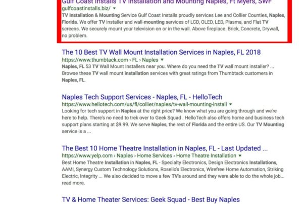 Google rank tv installation