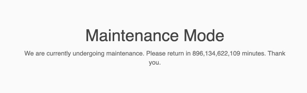 Wordpress Maintenance Mode